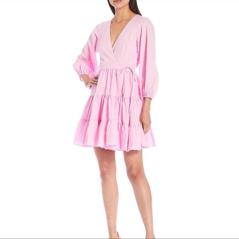 Gianni Bini Dress V-Neck Long Sleeve Wrap